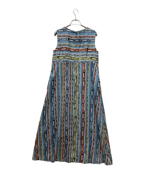 ANAYI（アナイ）ANAYI (アナイ) チェーンプリントノースリーブワンピース スカイブルー サイズ:Sの古着・服飾アイテム