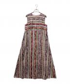 ANAYIアナイ）の古着「チェーンプリントノースリーブワンピース」｜ピンク