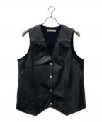 BLACK by moussyブラックバイマウジー）の古着「フェイクレザーベスト」｜ブラック