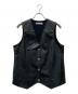 BLACK by moussy（ブラックバイマウジー）の古着「フェイクレザーベスト」｜ブラック
