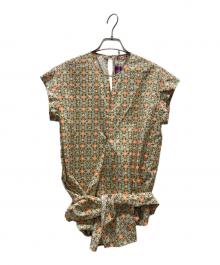 BACCA（バッカ）の古着「サマーリバティ コットンリボンブラウス」｜ブラウン