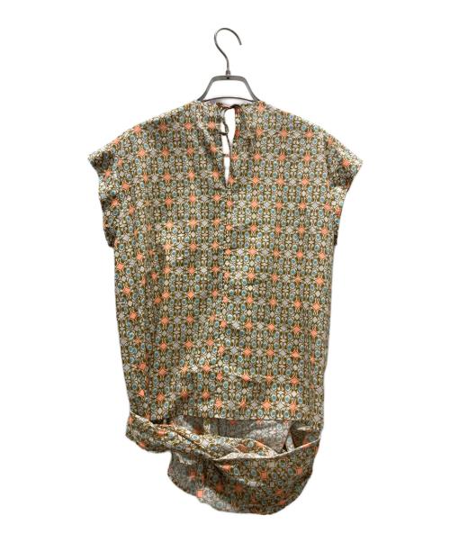 BACCA（バッカ）BACCA (バッカ) サマーリバティ コットンリボンブラウス ブラウン サイズ:Sの古着・服飾アイテム