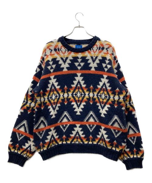 BEAMS（ビームス）BEAMS (ビームス) 総柄ニット ネイビー サイズ:Lの古着・服飾アイテム