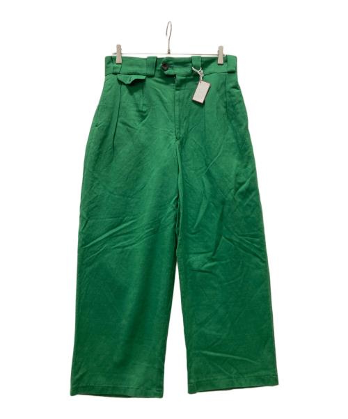 NEZU YOHINTEN（ネヅヨウヒンテン）NEZU YOHINTEN (ネヅヨウヒンテン) シャークスキン タンゴパンツ グリーン サイズ:2 未使用品の古着・服飾アイテム