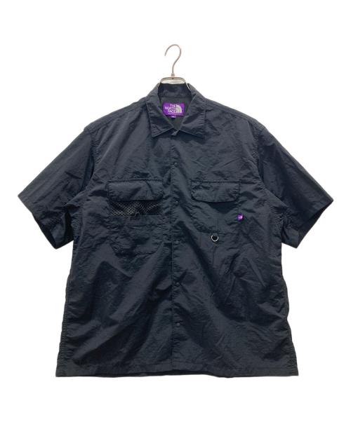 THE NORTHFACE PURPLELABEL（ザ・ノースフェイス パープルレーベル）THE NORTHFACE PURPLELABEL (ザ・ノースフェイス パープルレーベル) LOUNGE FIELD H/S SHIRT ナイロンラウンジフィルドハーフスリーブシャツ ネイビー サイズ:Mの古着・服飾アイテム