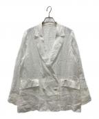 green label relaxingグリーンレーベルリラクシング）の古着「シアー ラミー テーラードジャケット」｜ホワイト