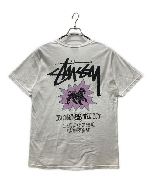 stussy（ステューシー）stussy (ステューシー) LION TRIBE TEE/ロゴプリントTシャツ ホワイト サイズ:Mの古着・服飾アイテム