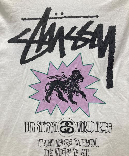 stussy（ステューシー）stussy (ステューシー) LION TRIBE TEE/ロゴプリントTシャツ ホワイト サイズ:Mの古着・服飾アイテム