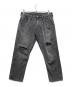 Wrangler（ラングラー）の古着「クロップド ダメージ加工デニムパンツ」｜グレー