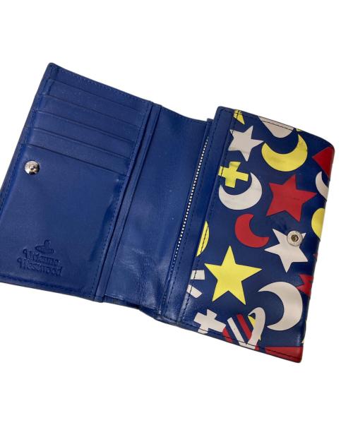 Vivienne Westwood（ヴィヴィアンウエストウッド）Vivienne Westwood (ヴィヴィアンウエストウッド) STAR HEART MOON2つ折財布 ネイビーの古着・服飾アイテム