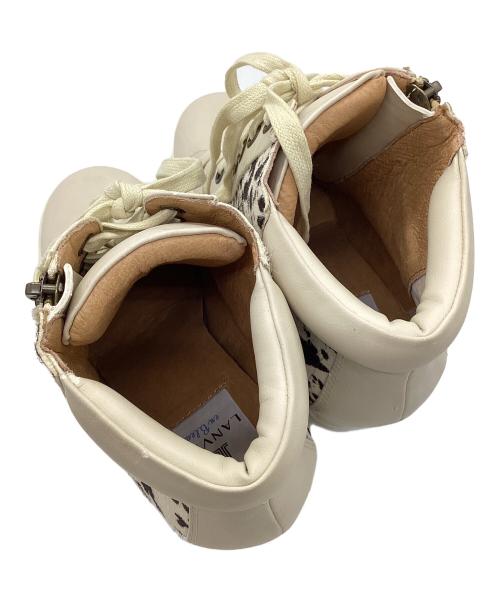 LANVIN en Bleu（ランバンオンブルー）LANVIN en Bleu (ランバンオンブルー) インヒール ハラコスニーカー ホワイト サイズ:24の古着・服飾アイテム