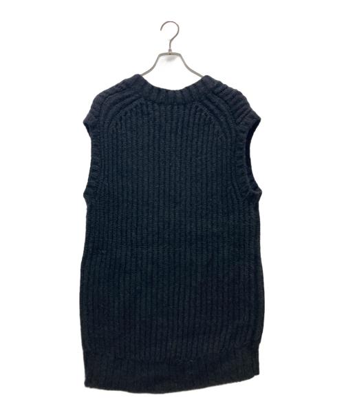 DRAWER（ドゥロワー）DRAWER (ドゥロワー) 3G畔編み ニットベスト ブラック サイズ:1の古着・服飾アイテム