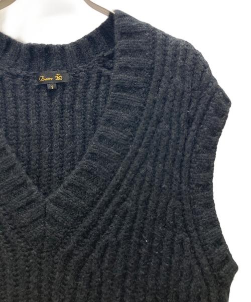 DRAWER（ドゥロワー）DRAWER (ドゥロワー) 3G畔編み ニットベスト ブラック サイズ:1の古着・服飾アイテム