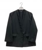 Mila Owenミラオーウェン）の古着「フックボタンノーカラージャケット」｜ブラック