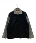 s.moritzs.moritz）の古着「古着レザー切替プルオーバーシャツ」｜ブラック