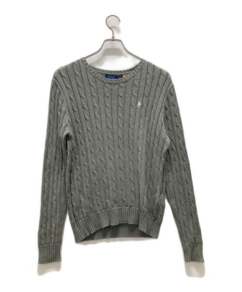 POLO RALPH LAUREN（ポロ・ラルフローレン）POLO RALPH LAUREN (ポロ・ラルフローレン) ケーブルニット グレー サイズ:Lの古着・服飾アイテム