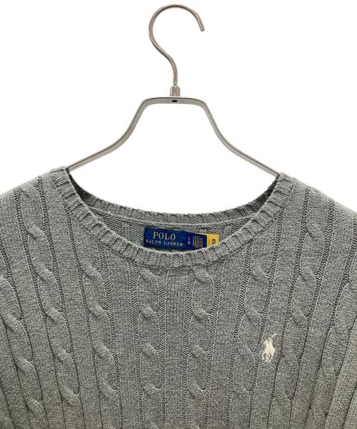 POLO RALPH LAUREN（ポロ・ラルフローレン）POLO RALPH LAUREN (ポロ・ラルフローレン) ケーブルニット グレー サイズ:Lの古着・服飾アイテム