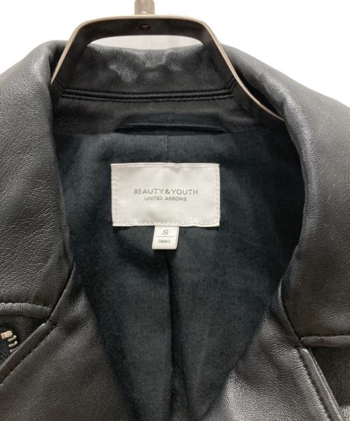 BEAUTY&YOUTH（ビューティーアンドユース）BEAUTY&YOUTH (ビューティーアンドユース) シープレザーダブルライダースジャケット ブラック サイズ:Sの古着・服飾アイテム