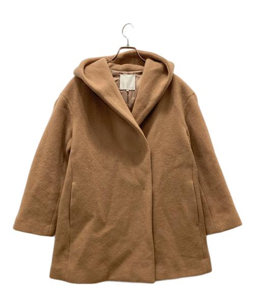 自由区（ジユウク）自由区 (ジユウク) ウールビーバーフーデッドコート ベージュ サイズ:44の古着・服飾アイテム
