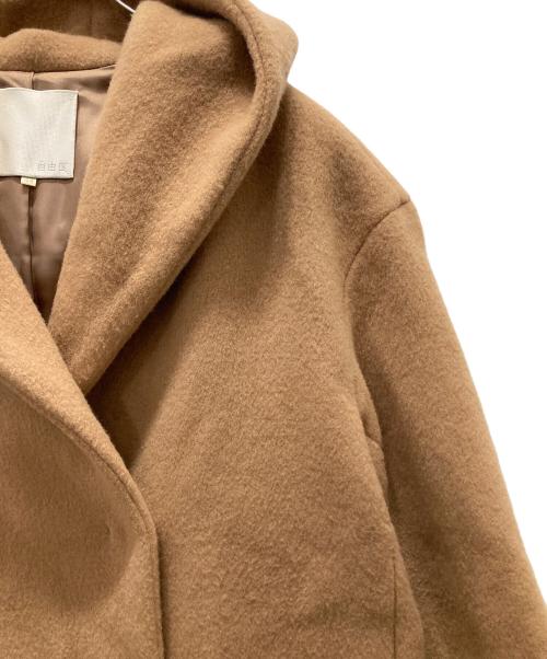 自由区（ジユウク）自由区 (ジユウク) ウールビーバーフーデッドコート ベージュ サイズ:44の古着・服飾アイテム