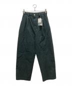 bulle de savonビュル デ サボン）の古着「タックパンツ」｜グリーン
