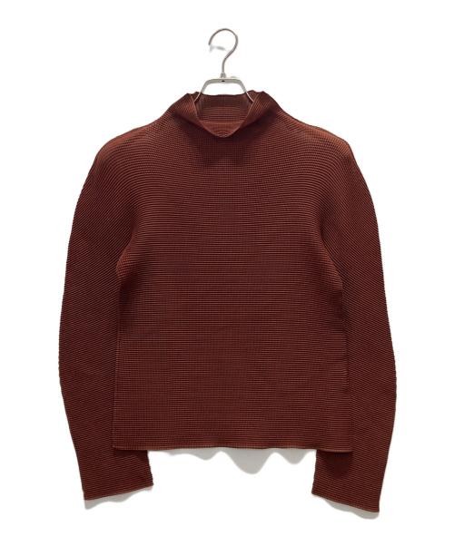 me ISSEY MIYAKE（ミーイッセイ ミヤケ）me ISSEY MIYAKE (ミーイッセイ ミヤケ) ボトルネックプリーツブラウス ブラウン サイズ:表記なしの古着・服飾アイテム