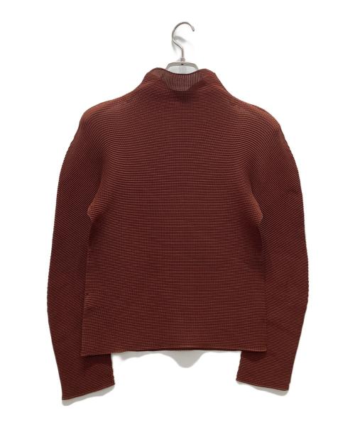me ISSEY MIYAKE（ミーイッセイ ミヤケ）me ISSEY MIYAKE (ミーイッセイ ミヤケ) ボトルネックプリーツブラウス ブラウン サイズ:表記なしの古着・服飾アイテム