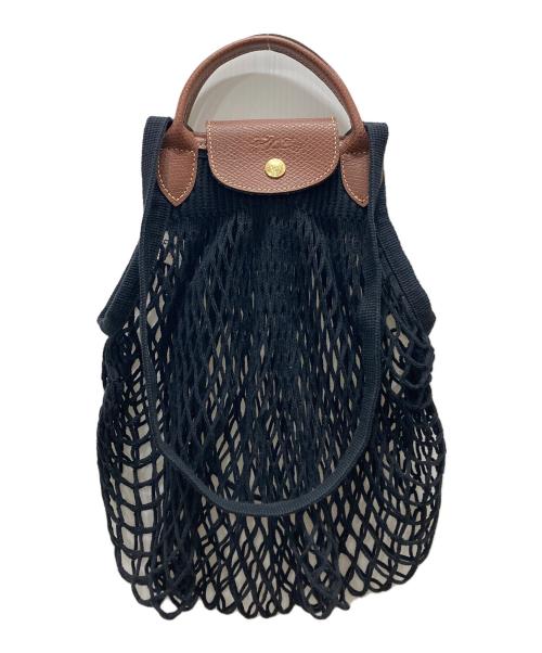 LONGCHAMP（ロンシャン）LONGCHAMP (ロンシャン) FILT (フィルト) メッシュネットショルダーバッグ ブラックの古着・服飾アイテム