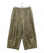 ichiイチ）の古着「ヒザデルワイドパンツ」｜カーキ