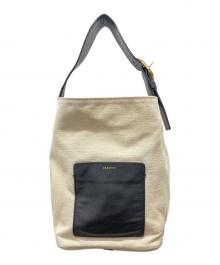 ORSETTO（オルセット）の古着「キャンバス×レザー ワンショルダーバッグ」｜ベージュ