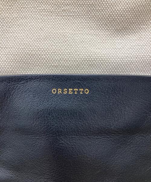ORSETTO（オルセット）ORSETTO (オルセット) キャンバス×レザー ワンショルダーバッグ ベージュの古着・服飾アイテム