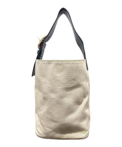 ORSETTO（オルセット）ORSETTO (オルセット) キャンバス×レザー ワンショルダーバッグ ベージュの古着・服飾アイテム