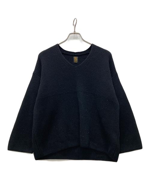BATONER（バトナ―）BATONER (バトナ―) リブVネックニット ブラック サイズ:1の古着・服飾アイテム