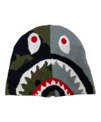 A BATHING APEア ベイシング エイプ）の古着「1ST CAMO SHARK KNIT CAP」｜グレー