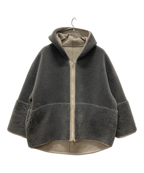 Risley（リズレー）Risley (リズレー) リバーシブルフェイクムートンフードコート グレー サイズ:Fの古着・服飾アイテム