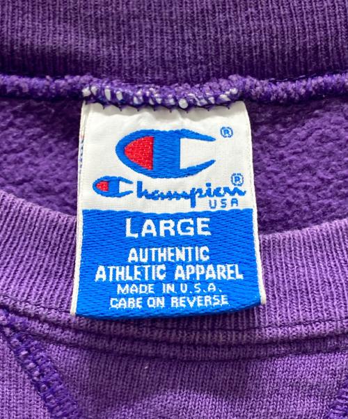 Champion（チャンピオン）Champion (チャンピオン) USA製ロゴ刺繍スウェット パープル サイズ:Lの古着・服飾アイテム
