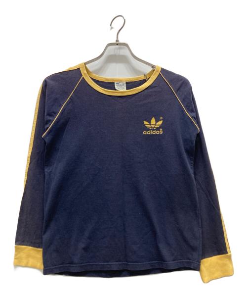 adidas（アディダス）adidas (アディダス) 80s ライン袖カットソー ネイビー サイズ:Mの古着・服飾アイテム