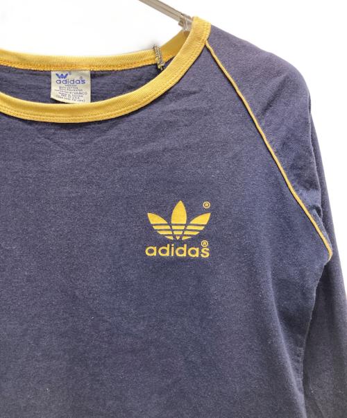 adidas（アディダス）adidas (アディダス) 80s ライン袖カットソー ネイビー サイズ:Mの古着・服飾アイテム