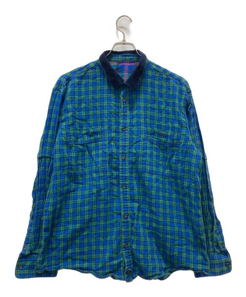 PAPAS（パパス）PAPAS (パパス) チェックシャツ ネイビー サイズ:LLの古着・服飾アイテム