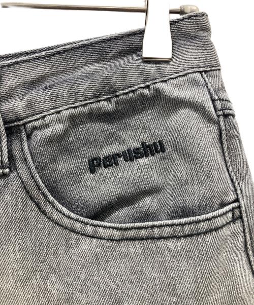 PERUSHU（ペルーシュ）PERUSHU (ペルーシュ) フェード加工デニムパンツ グレー サイズ:Mの古着・服飾アイテム