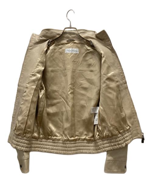 MaxMara（マックスマーラ）MaxMara (マックスマーラ) レザージャケット ベージュ サイズ:Mの古着・服飾アイテム