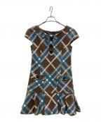 BURBERRY BLUE LABELバーバリーロンドンブルーレーベル）の古着「ウールツイードワンピース」｜ブラウン