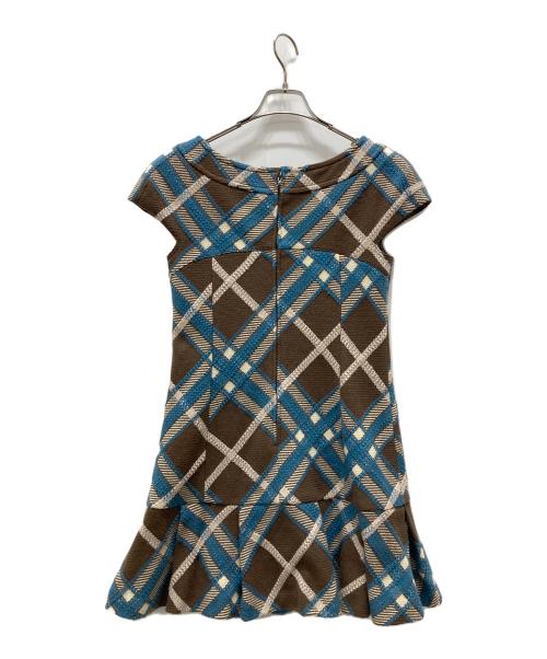 BURBERRY BLUE LABEL（バーバリーロンドンブルーレーベル）BURBERRY BLUE LABEL (バーバリーロンドンブルーレーベル) ウールツイードワンピース ブラウン サイズ:38の古着・服飾アイテム