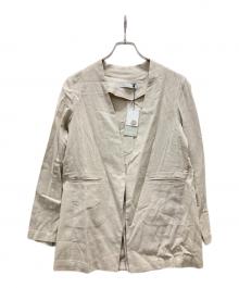 Audrey and John Wad（オードリーアンドジョンワッド）の古着「ノーカラージャケット」｜ベージュ