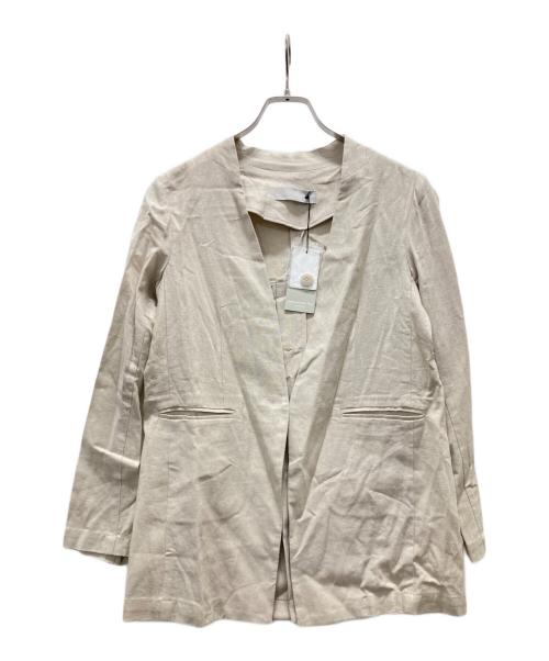 Audrey and John Wad（オードリーアンドジョンワッド）Audrey and John Wad (オードリーアンドジョンワッド) ノーカラージャケット ベージュ サイズ:S 未使用品の古着・服飾アイテム
