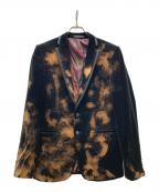 ZARAザラ）の古着「ブリーチ加工ベロアジャケット」｜ブラック