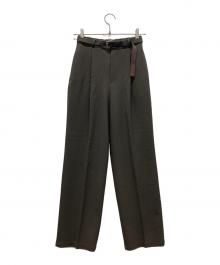 UNITED TOKYO（ユナイテッドトーキョー）の古着「タックストレートセンタープレスパンツ」｜ブラウン