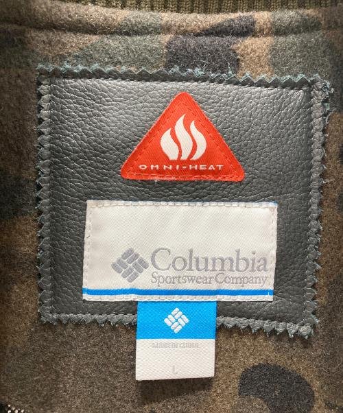 Columbia（コロンビア）Columbia (コロンビア) レザー袖ブルゾン グリーン サイズ:Lの古着・服飾アイテム