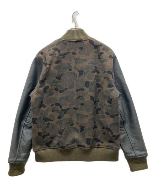 Columbia（コロンビア）Columbia (コロンビア) レザー袖ブルゾン グリーン サイズ:Lの古着・服飾アイテム