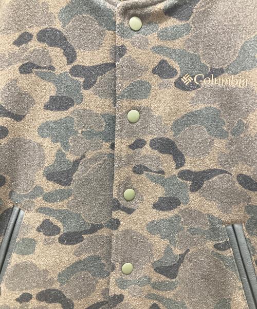 Columbia（コロンビア）Columbia (コロンビア) レザー袖ブルゾン グリーン サイズ:Lの古着・服飾アイテム